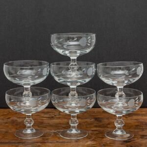 7 Princess House Heritage #507 8oz Pedestal Champagne/Sherbet Glasses France